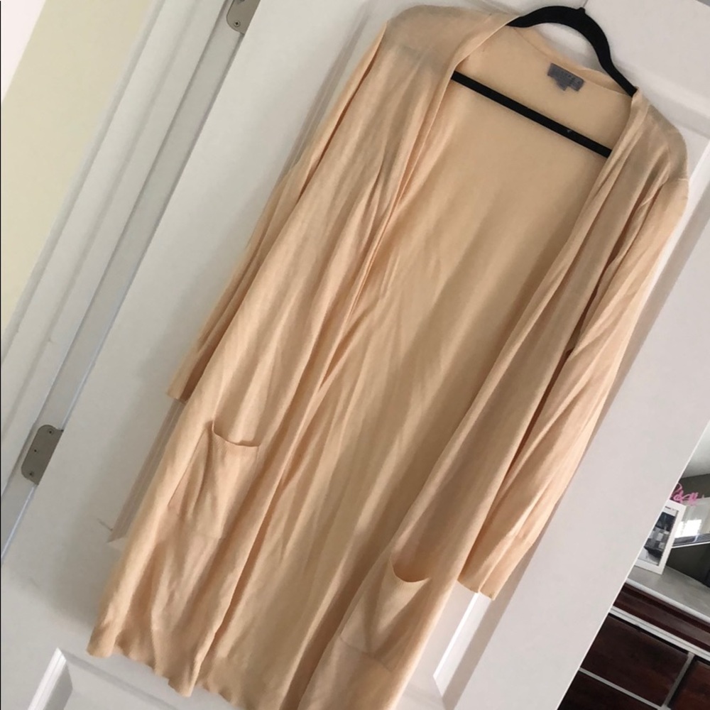 Cream thin duster sweater